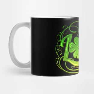 Green Love Logo With A Four Leaf Clover For St Patricks Day Mug